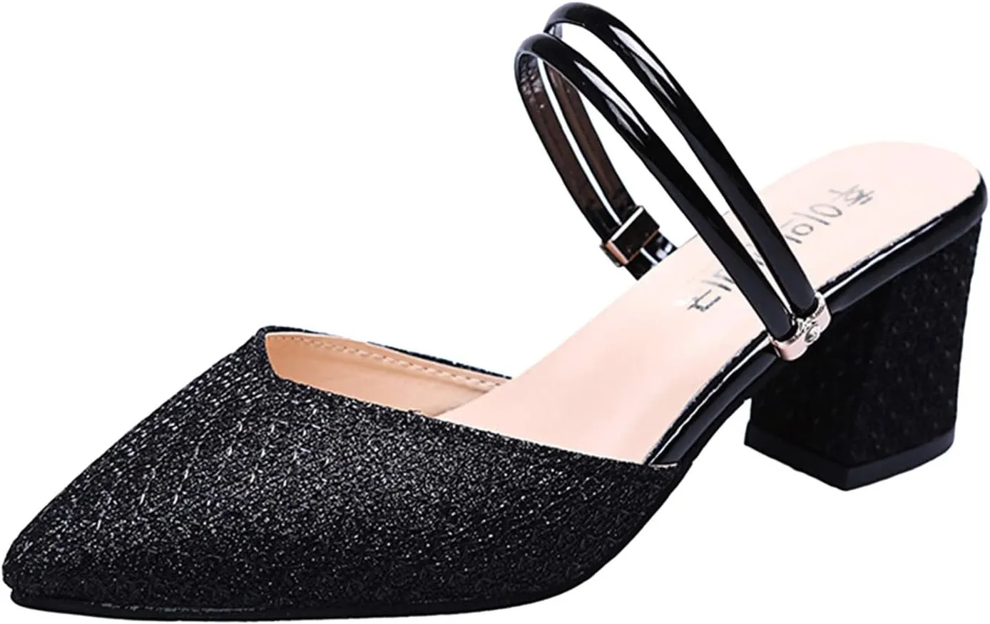Women Strappy Heeled Sandals Open Toe Square Toe Chunky Heel Ankle Strap Comfortable Shoes