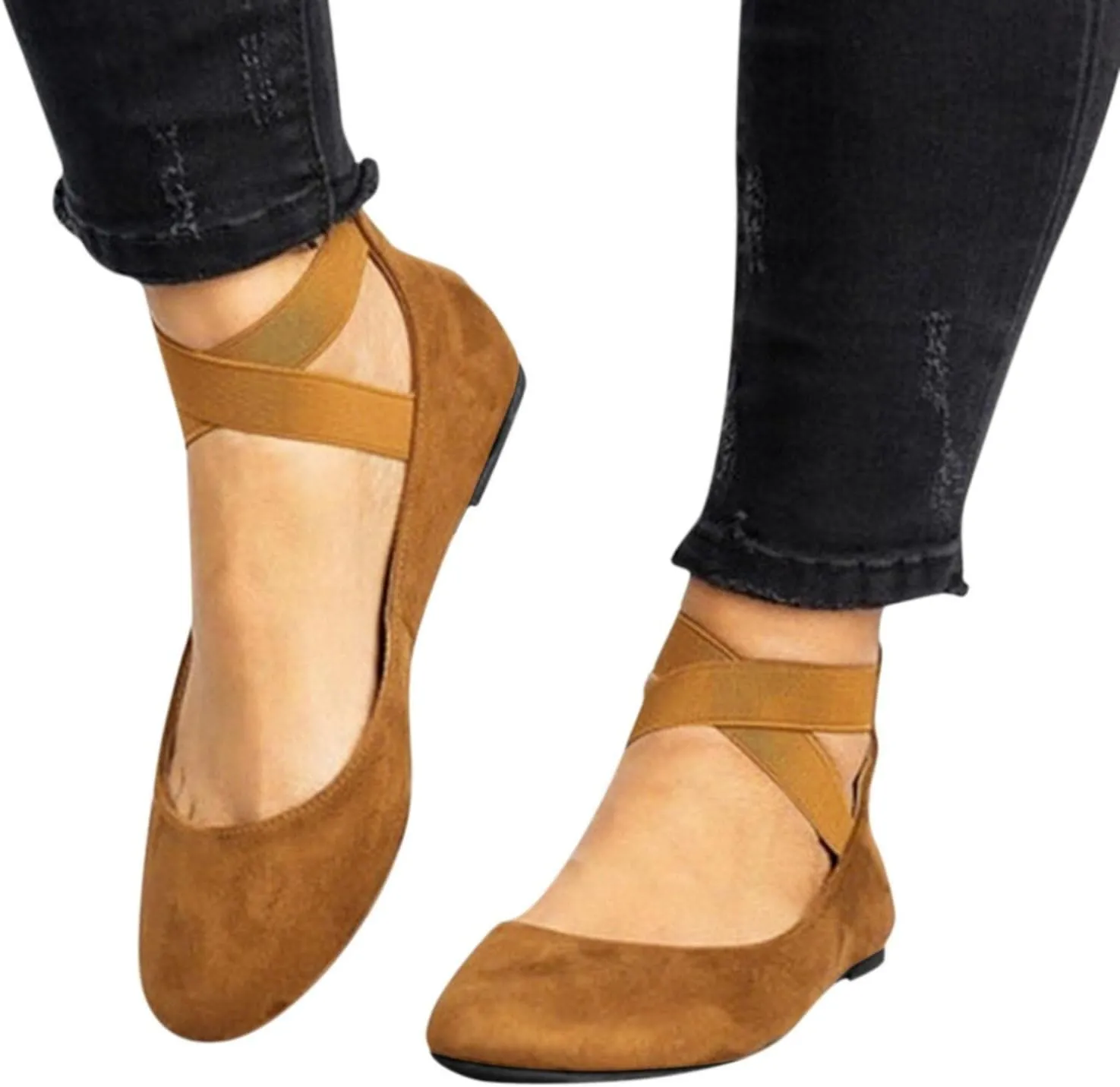 Women's Battle Flat Shoes Comfortable Slip on Casual Breathable Knitted Dressy Work Office Pointed Toe Classic Trendy Box