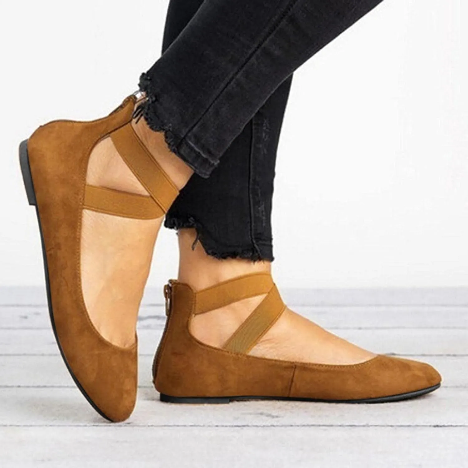 Women's Battle Flat Shoes Comfortable Slip on Casual Breathable Knitted Dressy Work Office Pointed Toe Classic Trendy Box