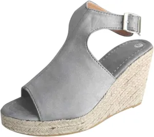 Womens Brooklyn Ankle Strap Wedges Sandal Peep Toe Slingback Platform Espadrilles Wedge Sandals High Heels Sandals Casual Summer Dress Shoes