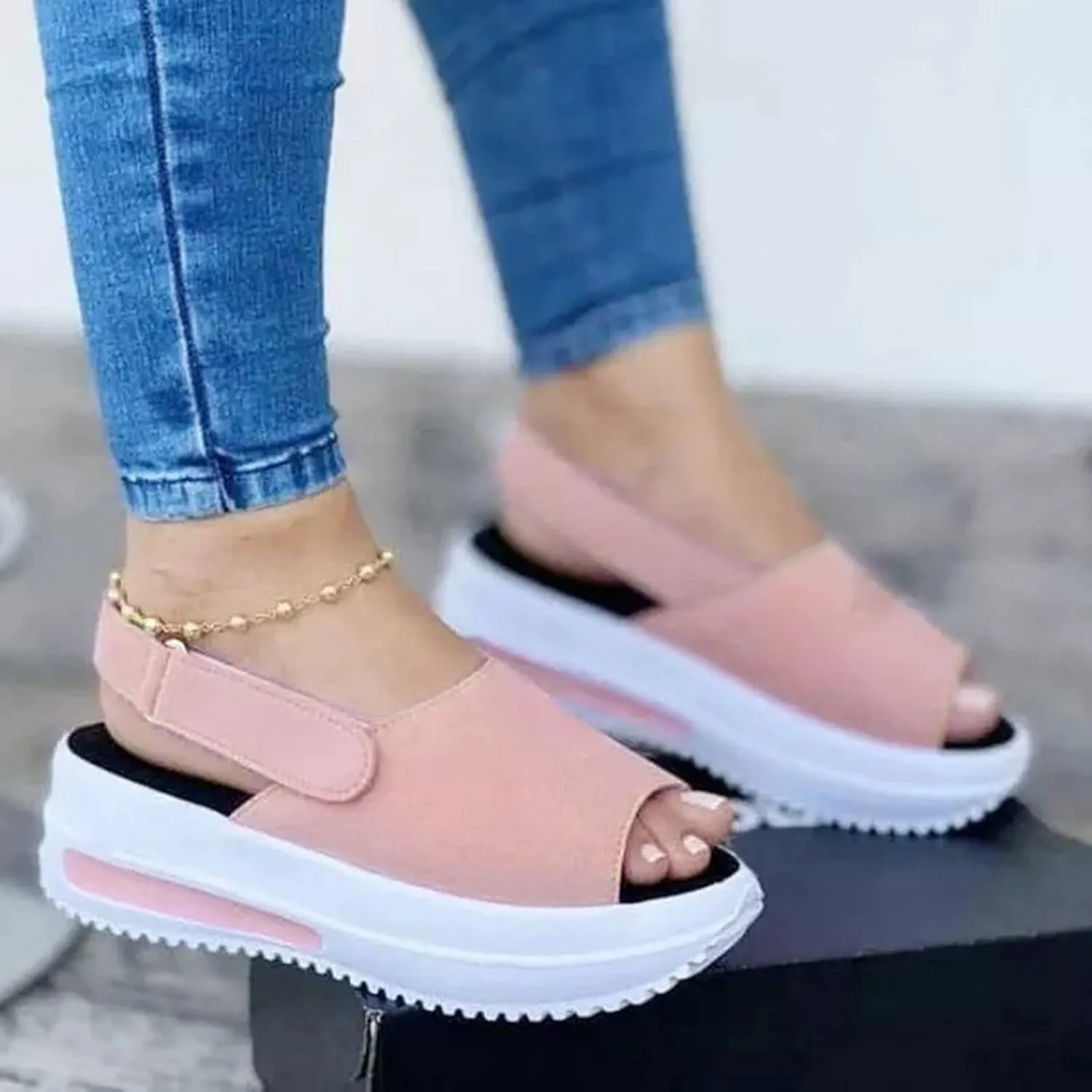 Women's Espadrille Sandals Low Wedge Platform Open Toe Buckle Ankle Strap Espadrilles Wedge Sandals Casual Shoes for Summer Beach Vacation Outfits Walking All Day