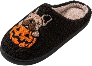 Women's Fuzzy Slippers Band Memory Foam Slippers Open Toe Shearling Indoor/Outdoor Women's Fuzzy Slippers Pom