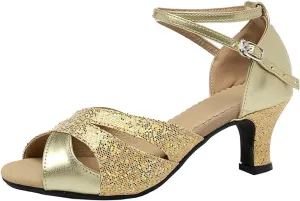 Women's Girls 2.2'' Heel Latin Dance Shoes Ballroom Salsa Tango Practice Performance Dance Shoes