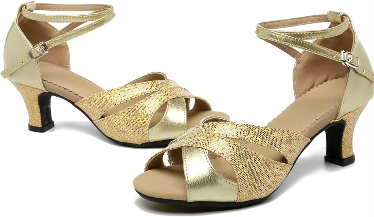 Women's Girls 2.2'' Heel Latin Dance Shoes Ballroom Salsa Tango Practice Performance Dance Shoes