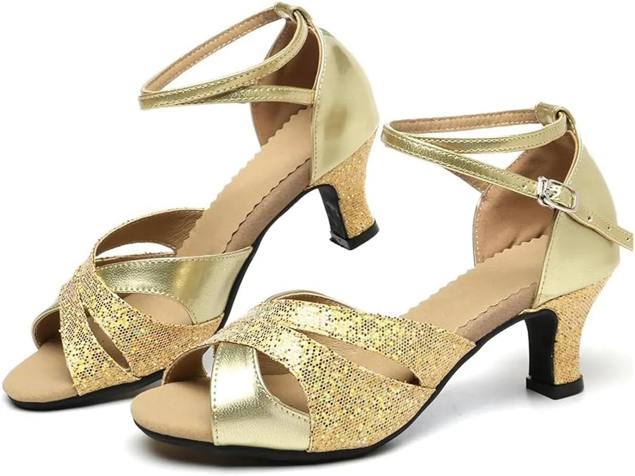 Women's Girls 2.2'' Heel Latin Dance Shoes Ballroom Salsa Tango Practice Performance Dance Shoes