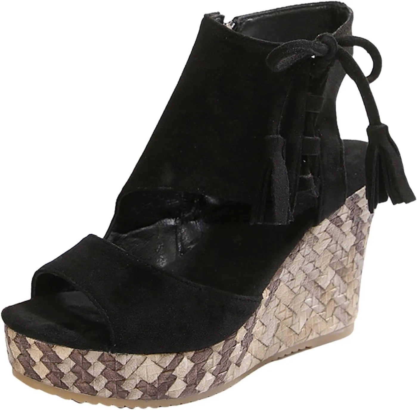 Womens High Wedge Sandals Comfortable Dressy Ankle Strap Platform Shoes Slip On Walking Driving Shoes Boho Beach Summer Sandals
