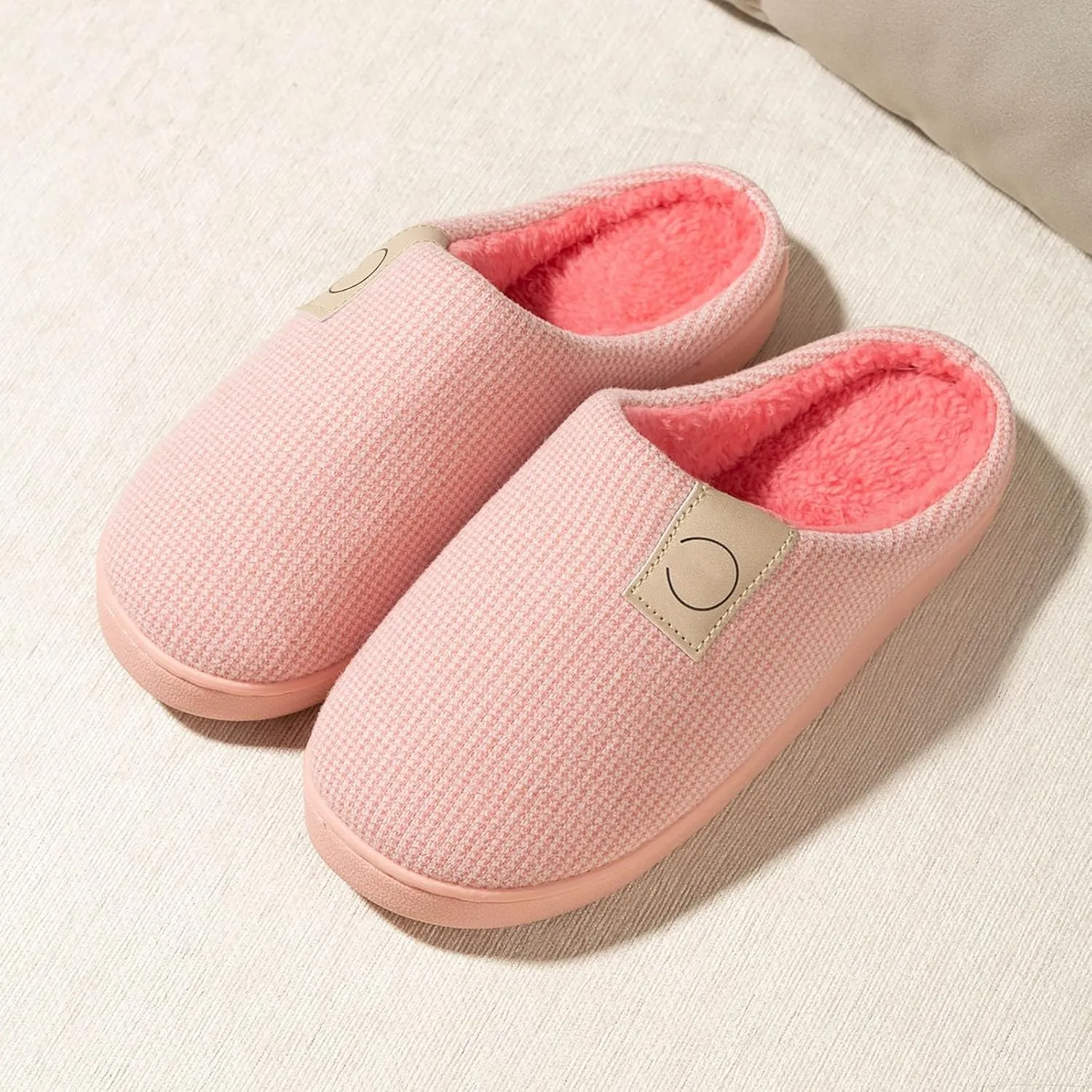 Women's House Slippers Indoor & Outdoor, Fuzzy, Grey, Size 9/10/11, Memory Foam Insole, Faux Fur Lining