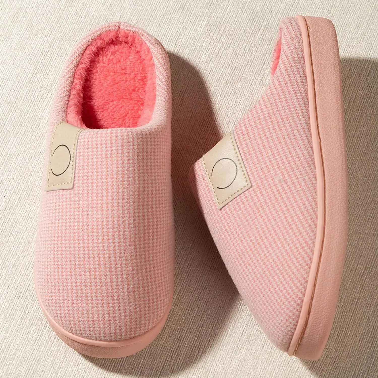 Women's House Slippers Indoor & Outdoor, Fuzzy, Grey, Size 9/10/11, Memory Foam Insole, Faux Fur Lining