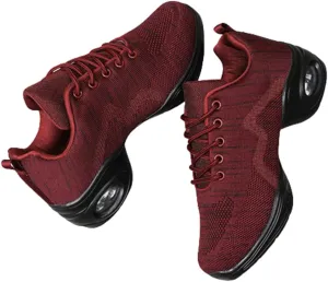 Women's Jazz Shoes Lace-up Sneakers Modern Dance Shoes Cushion Platform Walking Dance Shoes