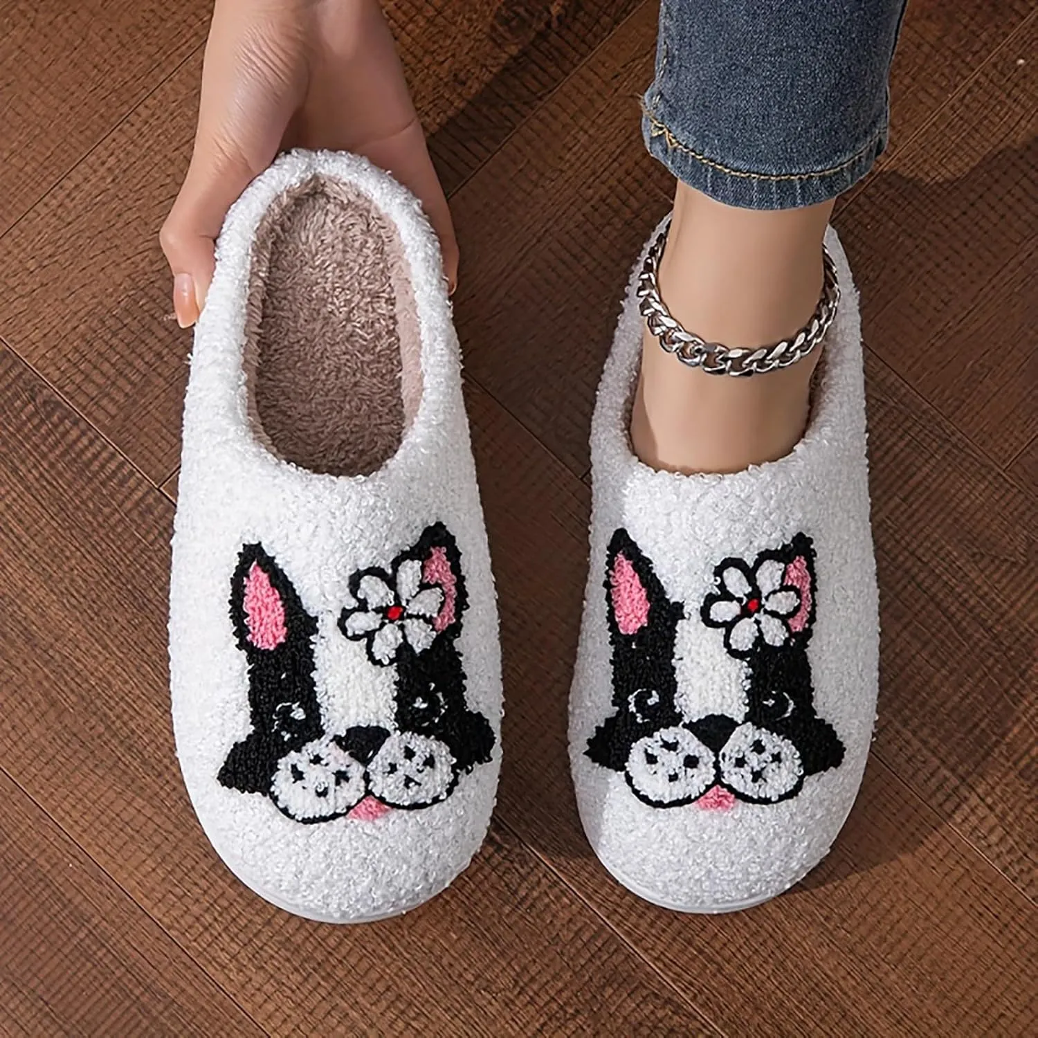 Women's Men's Cute Frog Slippers Fuzzy Memory Foam Kawaii Cartoon Animal Slippers Winter Warm Fluffy Shoes