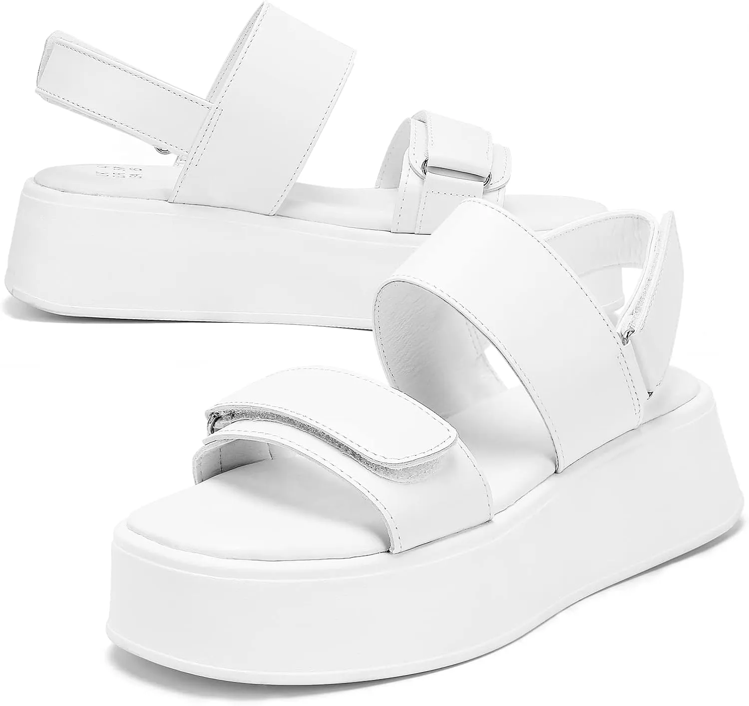 Women's PLatform Sandals,Velcro Strap Flatform Sandals Open Toe Casual Low Wedges Sandal Two Band Summer Sandals