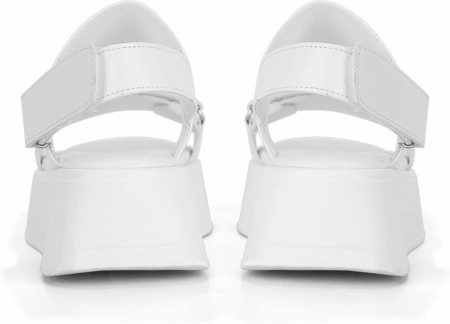 Women's PLatform Sandals,Velcro Strap Flatform Sandals Open Toe Casual Low Wedges Sandal Two Band Summer Sandals
