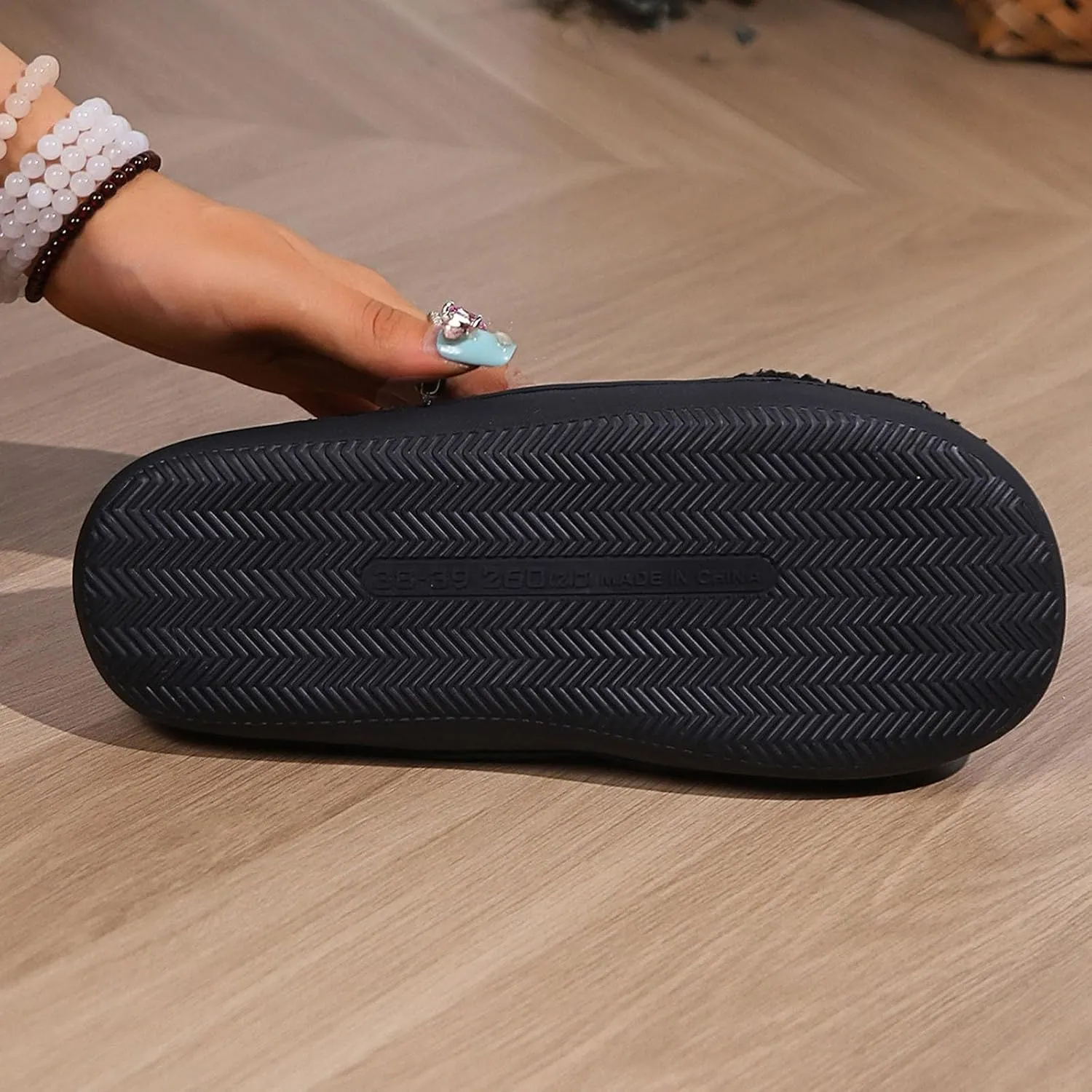 Womens Slippers with Soles Size 8 Plush Warm Slippers House Shoes Indoor Outdoor Fuzzy Slippers Slipper Women