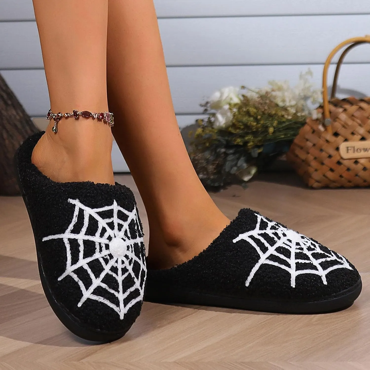 Womens Slippers with Soles Size 8 Plush Warm Slippers House Shoes Indoor Outdoor Fuzzy Slippers Slipper Women