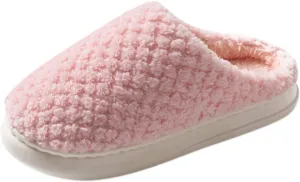 Womens Slippers,Unisex Slipper Slides Memory Foam Fluffy Soft Warm House Slippers Anti-Skid Cozy Plush for Indoor Outdoor