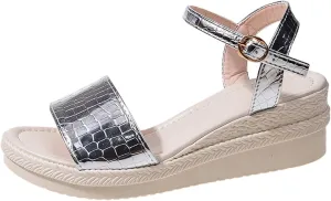 Women's Vacation Wedges Sandals Solid Color Slope Heel Sandals Beach Large Size Slide Sweetheart