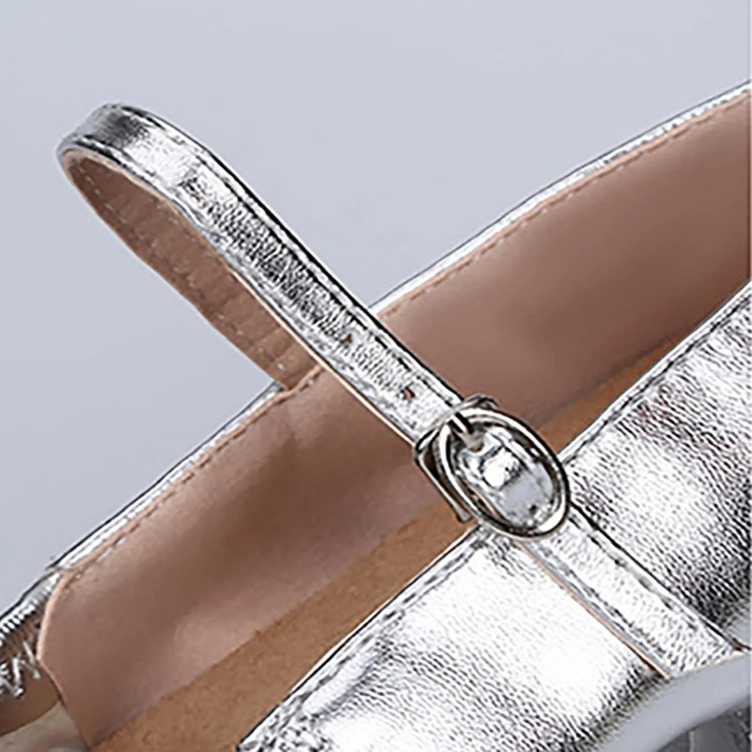 Womens Wedding Party Heels Open Toe Strappy Sandals Chunky Heel Ankle Strap Dress Shoes
