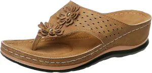 Womens Wedge Sandals Dressy Summer Sandals Platform Flip Flops Comfortable Orthopedic Sandals with Arch Support