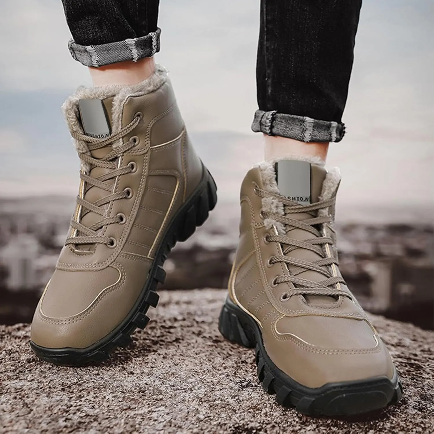 Work Boots for Men Steel Toe Hiking Sneakers Boot with Comfort Women Working Shoes Food Service Waterproof Platform Shoes Work Hike Grounded Footwear