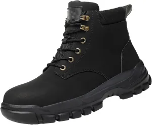 Work Boots for Men Steel Toe Hiking Sneakers Boot with Comfort Women Working Shoes Food Service Waterproof Platform Shoes Work Hike Grounded Footwear