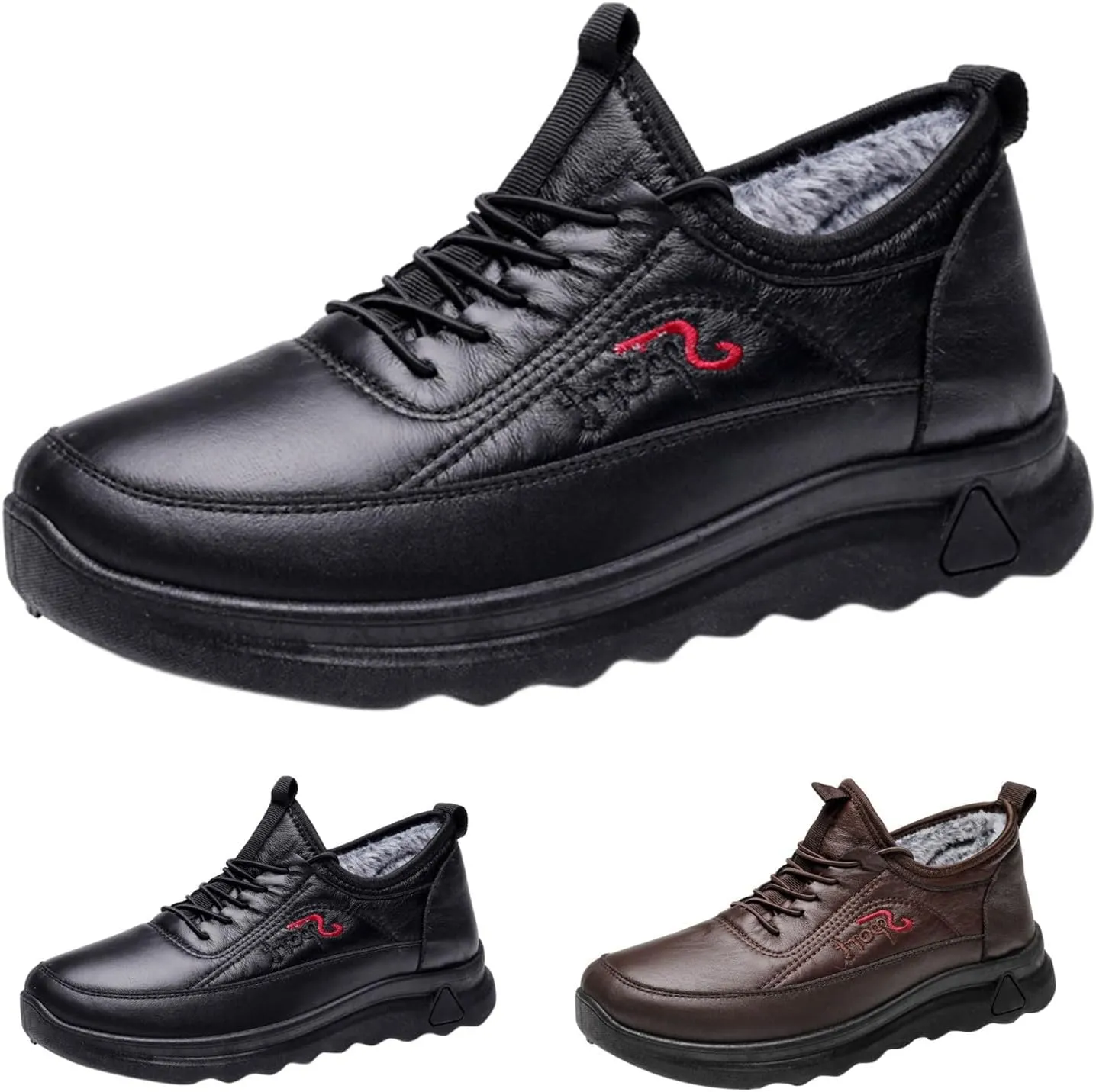 Work Boots for Men Steel Toe Hiking Sneakers Shoes Warm Fur Lined Women Working Shoes Insulated Non Slip Shoes Food Service Waterproof Hike Grounded Footwear