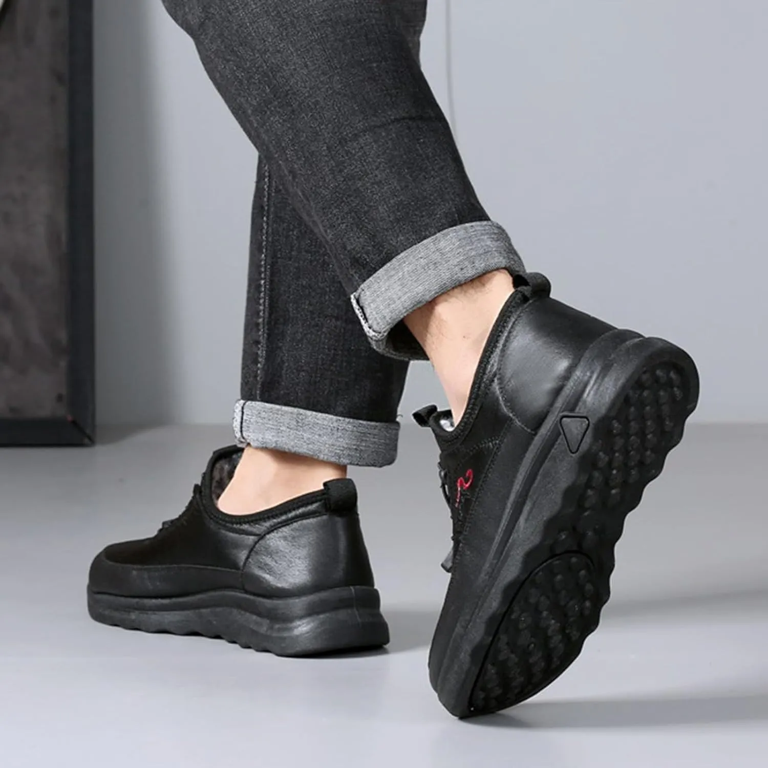 Work Boots for Men Steel Toe Hiking Sneakers Shoes Warm Fur Lined Women Working Shoes Insulated Non Slip Shoes Food Service Waterproof Hike Grounded Footwear