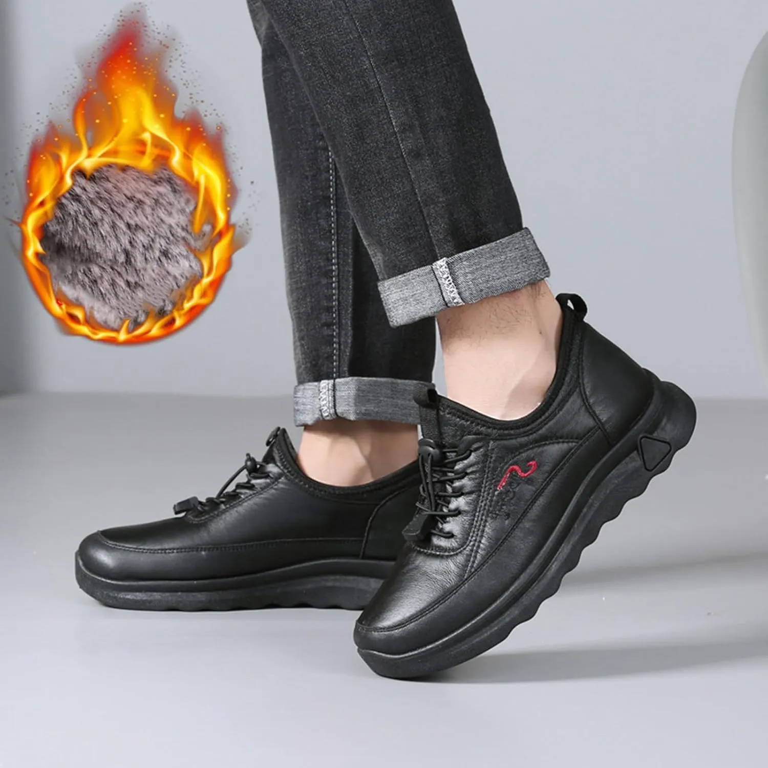 Work Boots for Men Steel Toe Hiking Sneakers Shoes Warm Fur Lined Women Working Shoes Insulated Non Slip Shoes Food Service Waterproof Hike Grounded Footwear