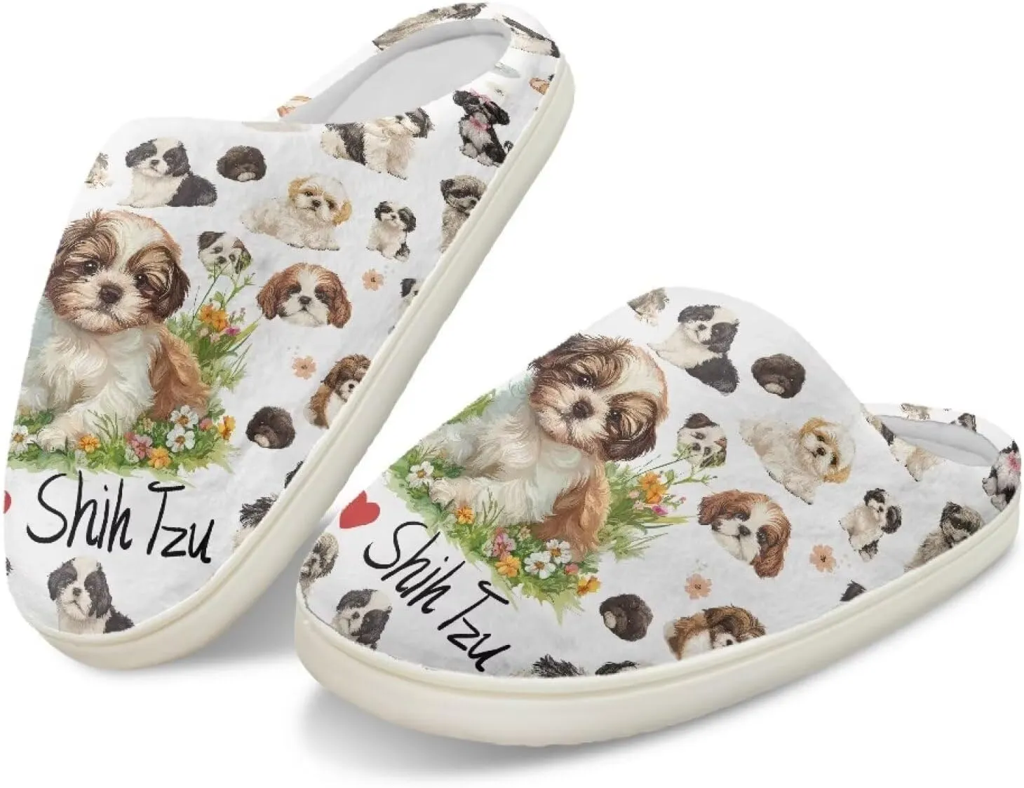 Xoenoiee Men Women Warm Fuzzy Slippers Bedroom Slippers House Shoes Anti Slip Winter Indoor Slippers