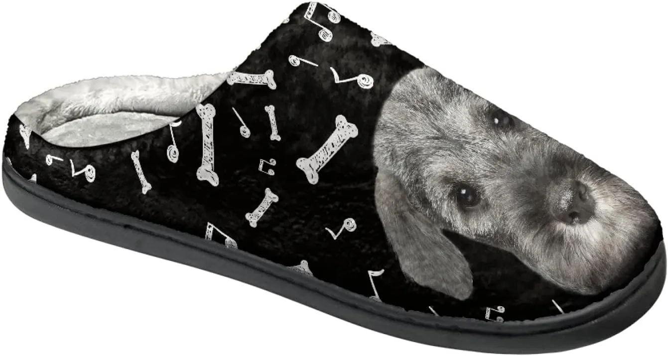 Xoenoiee Men Women Warm Fuzzy Slippers Bedroom Slippers House Shoes Anti Slip Winter Indoor Slippers