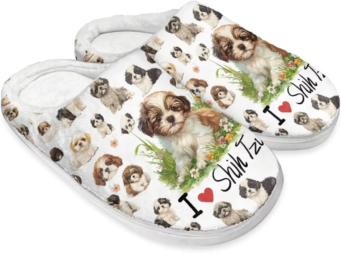 Xoenoiee Men Women Warm Fuzzy Slippers Bedroom Slippers House Shoes Anti Slip Winter Indoor Slippers