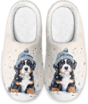 Xoenoiee Men Women Warm Fuzzy Slippers Bedroom Slippers House Shoes Anti Slip Winter Indoor Slippers