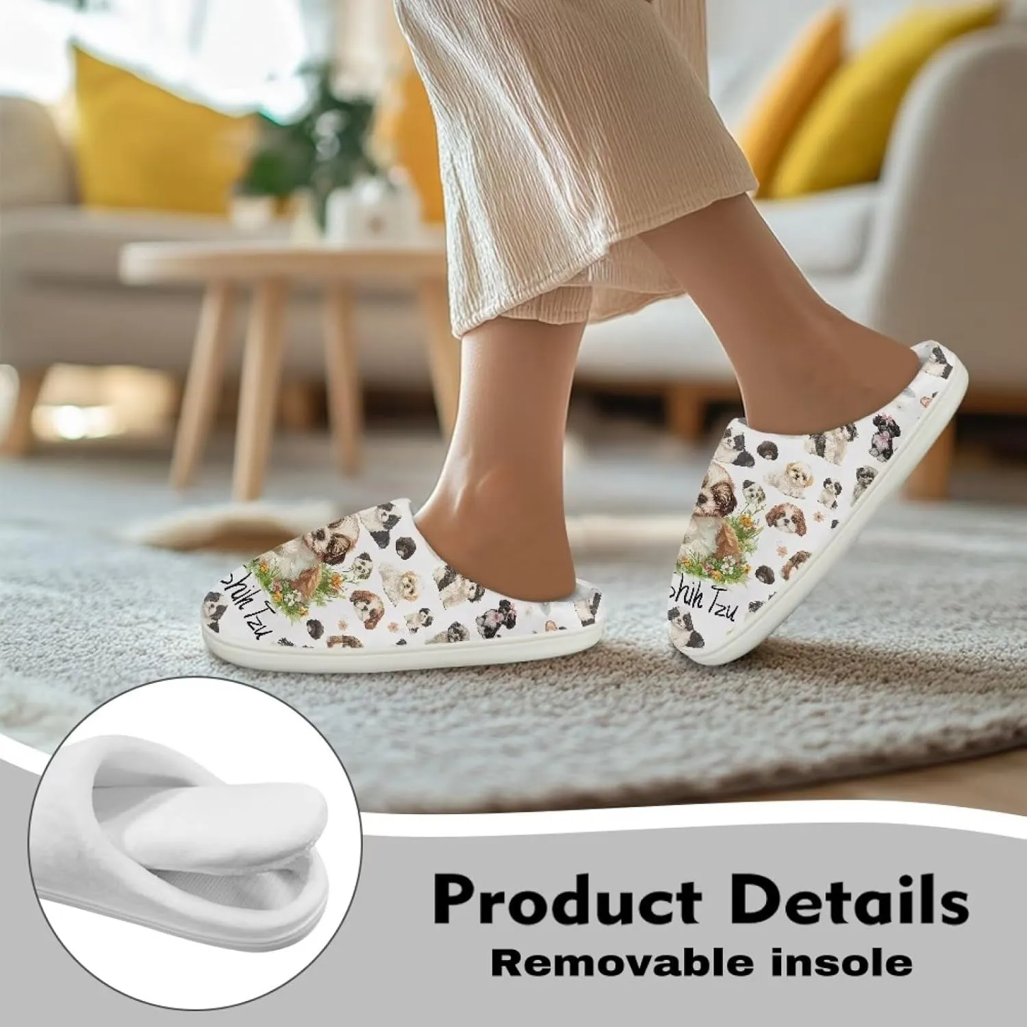 Xoenoiee Men Women Warm Fuzzy Slippers Bedroom Slippers House Shoes Anti Slip Winter Indoor Slippers